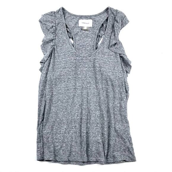 Current/Elliott Cadence Scoop-Neck Racerback Tank with Ruffle Sleeves - Picture 3 of 5